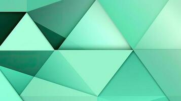 Abstract geometric background with triangles in green colors. 3d rendering. photo