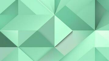 Abstract geometric background with triangles in green colors. 3d rendering. photo