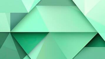 Abstract geometric background with triangles in green colors. 3d rendering. photo