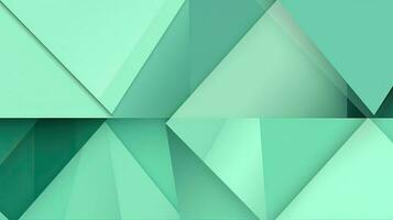 Abstract geometric background with triangles in green colors. 3d rendering. photo