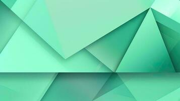 Abstract geometric background with triangles in green colors. 3d rendering. photo