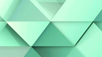 Abstract geometric background with triangles in green colors. 3d rendering. photo