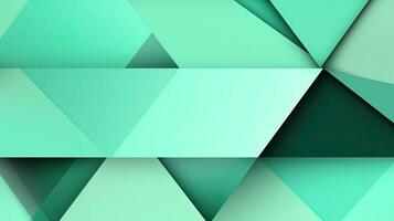 Abstract geometric background with triangles in green colors. 3d rendering. photo