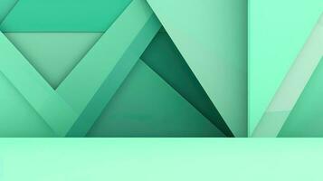 Abstract geometric background with triangles in green colors. 3d rendering. photo