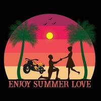 disfrutar verano amor camiseta diseño vector