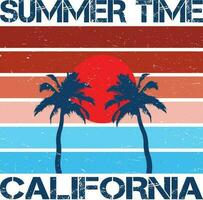 Summer Time California T-shirt Design vector