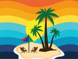 verano hora playa camiseta diseño vector ilustración