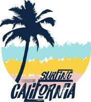 diseño de camiseta de surf california vector