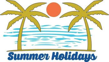 Summer Holidays T-shirt Design vector