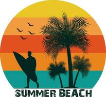 Summer Beach T-shirt Design vector