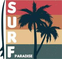 Surf Paradise T-shirt Design Vector Illustration