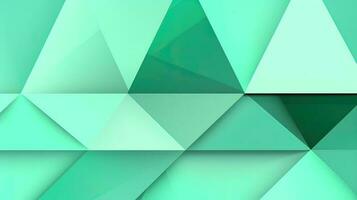 Abstract geometric background with triangles in green colors. 3d rendering. photo