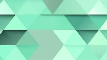 Abstract geometric background with triangles in green colors. 3d rendering. photo