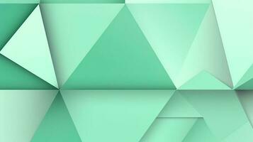 Abstract geometric background with triangles in green colors. 3d rendering. photo