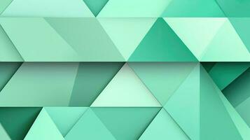 Abstract geometric background with triangles in green colors. 3d rendering. photo