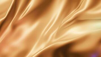 Gold satin fabric texture background. Closeup of rippled golden silk fabric. 3d render illustration photo