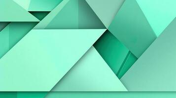 Abstract geometric background with triangles in green colors. 3d rendering. photo