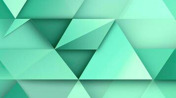 Abstract geometric background with triangles in green colors. 3d rendering. photo