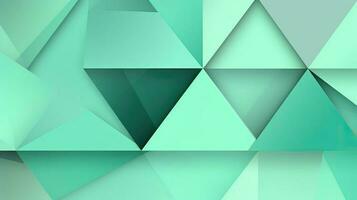 Abstract geometric background with triangles in green colors. 3d rendering. photo