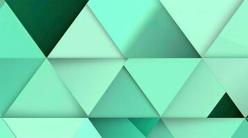 Abstract geometric background with triangles in green colors. 3d rendering. photo