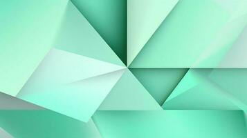 Abstract geometric background with triangles in green colors. 3d rendering. photo