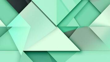 Abstract geometric background with triangles in green colors. 3d rendering. photo