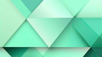 Abstract geometric background with triangles in green colors. 3d rendering. photo