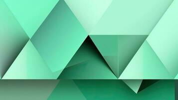 Abstract geometric background with triangles in green colors. 3d rendering. photo