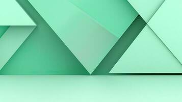 Abstract geometric background with triangles in green colors. 3d rendering. photo