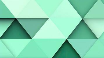 Abstract geometric background with triangles in green colors. 3d rendering. photo