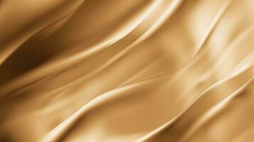 Gold satin fabric texture background. Closeup of rippled golden silk fabric. 3d render illustration photo