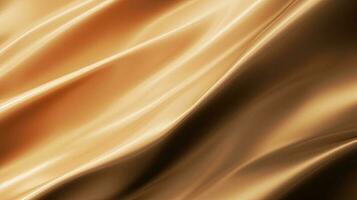 Gold satin fabric texture background. Closeup of rippled golden silk fabric. 3d render illustration photo