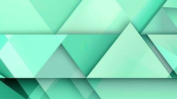 Abstract geometric background with triangles in green colors. 3d rendering. photo