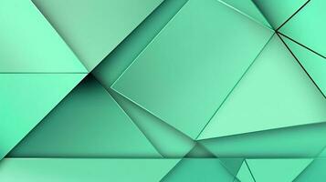 Abstract geometric background with triangles in green colors. 3d rendering. photo