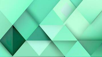 Abstract geometric background with triangles in green colors. 3d rendering. photo