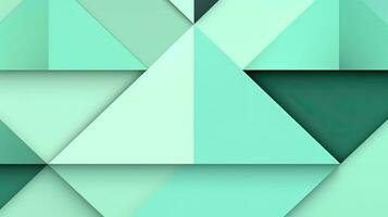 Abstract geometric background with triangles in green colors. 3d rendering. photo