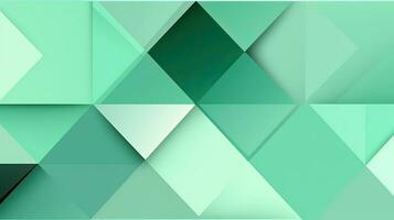 Abstract geometric background with triangles in green colors. 3d rendering. photo