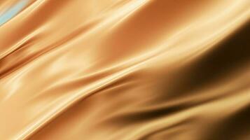 Gold satin fabric texture background. Closeup of rippled golden silk fabric. 3d render illustration photo