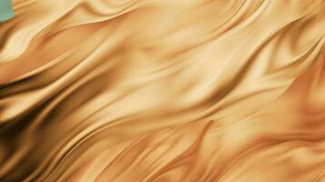 Gold satin fabric texture background. Closeup of rippled golden silk fabric. 3d render illustration photo