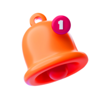 notification bell for social media reminder. Realistic icon png