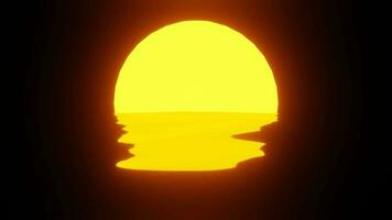 pôr do sol reflexão dentro água ou a oceano em Preto fundo. video