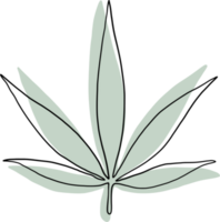 simplicity cannabis leaf continuous freehand drawing. png