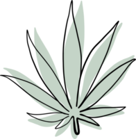 simplicity cannabis leaf continuous freehand drawing. png