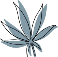 simplicity cannabis leaf continuous freehand drawing. png