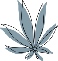 Einfachheit Cannabis Blatt kontinuierlich freihändig Zeichnung. png