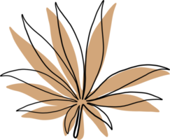 simplicity cannabis leaf continuous freehand drawing. png