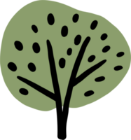 Doodle tree freehand drawing png