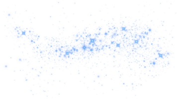 azul brilhar onda abstrato ilustração. azul Estrela poeira trilha espumante partículas isolado. Magia conceito. png. png