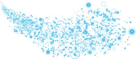 azul brilhar onda abstrato ilustração. azul Estrela poeira trilha espumante partículas isolado. Magia conceito. png