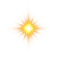 gyllene lysande lampor effekter isolerat. sol- blossa med balkar och strålkastare. glöd effekt. starburst med gnistrar. png. png